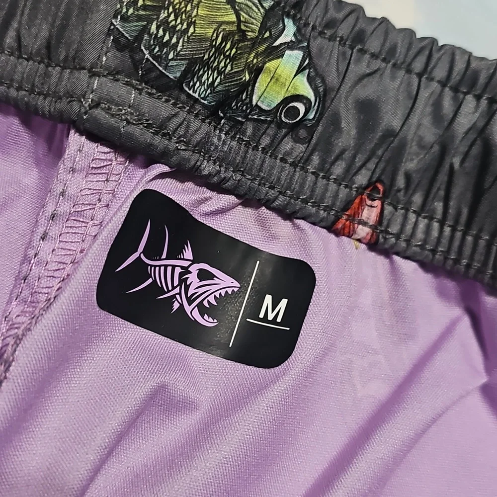 Psycho Tuna Fish Print Swim Board Shorts Size Medium New